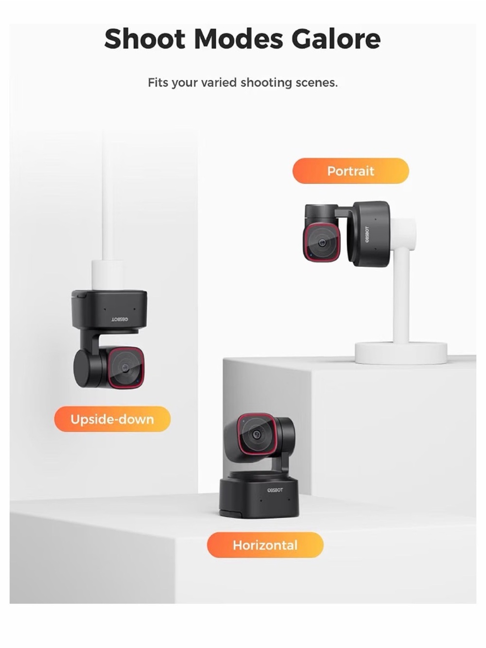 Auto-Tracking PTZ Webcam with Black Body and Red Trim